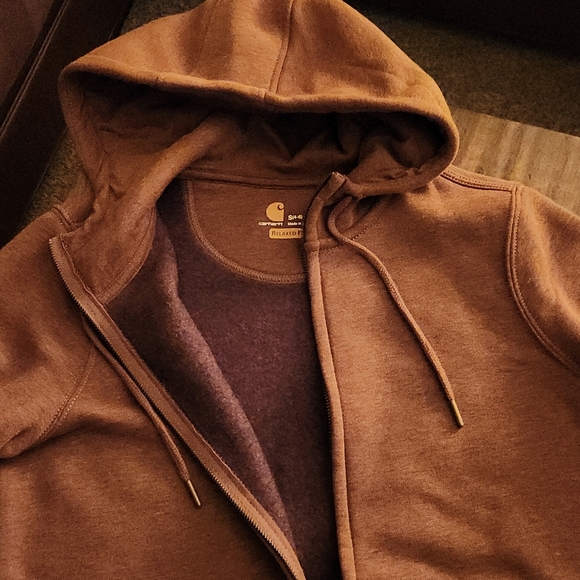 Carhartt Oiled Walnut Heather Full Zip Hoodie and Tee - Picture 6 of 11